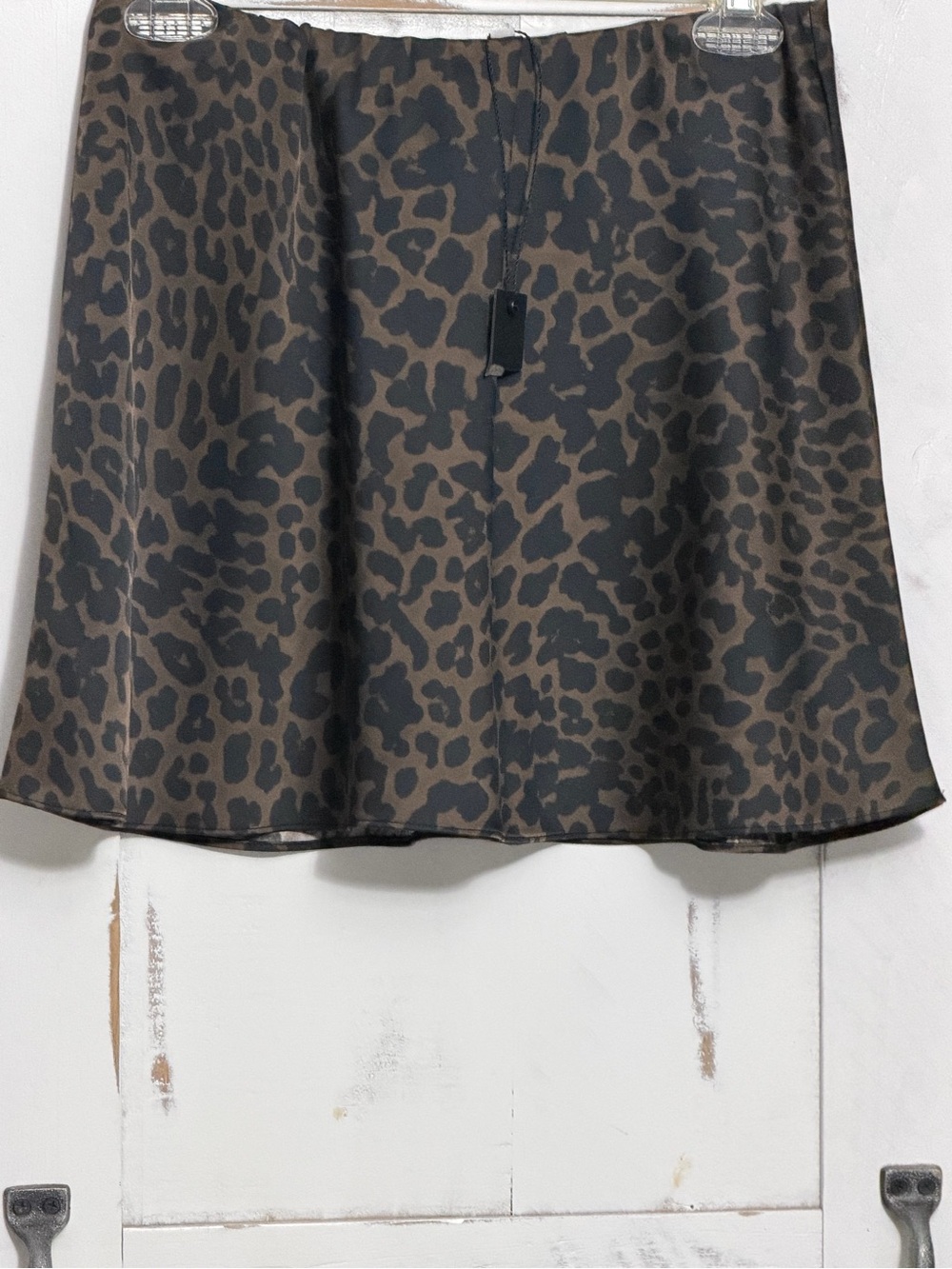 Gianni Bini Brown and Black Leopard Print Skater Skirt